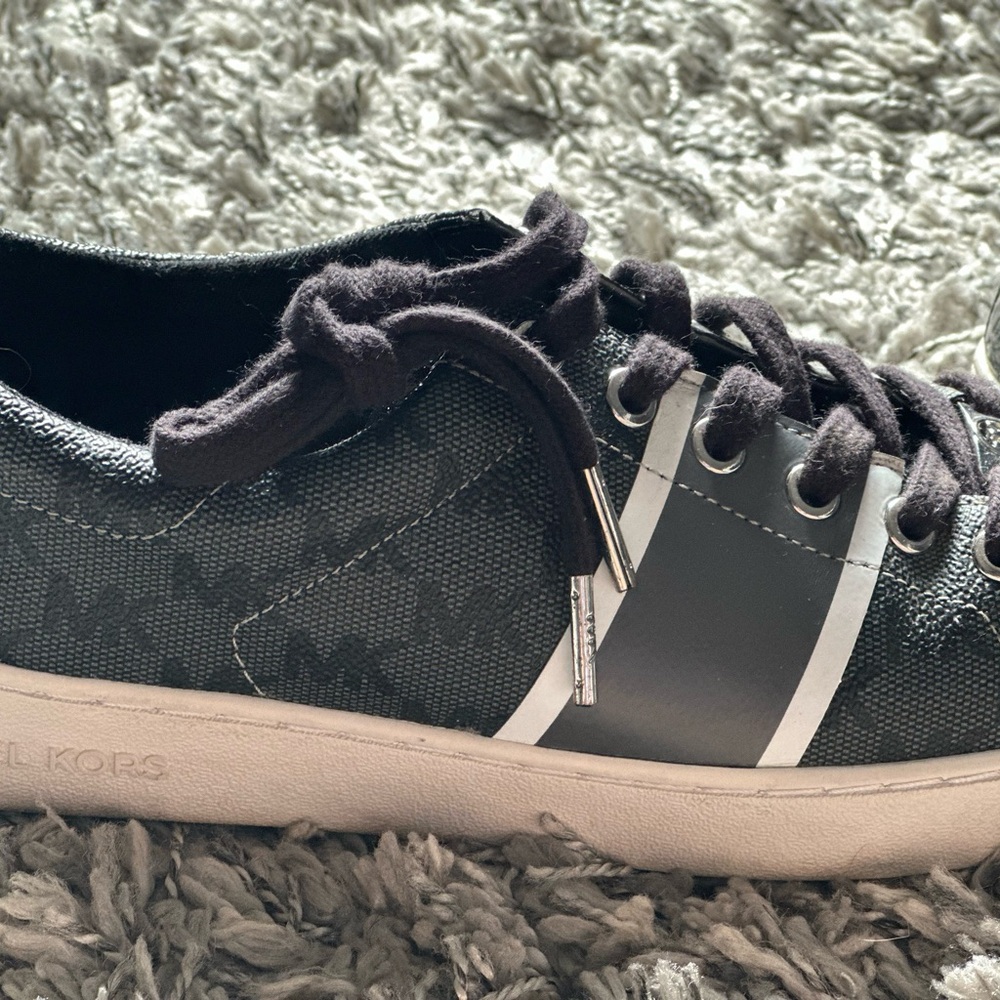 Michael Kors Monogram Black and White Sneakers size 8